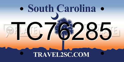 TC76285 South Carolina License Plate