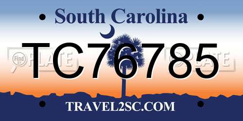 TC76785 South Carolina License Plate