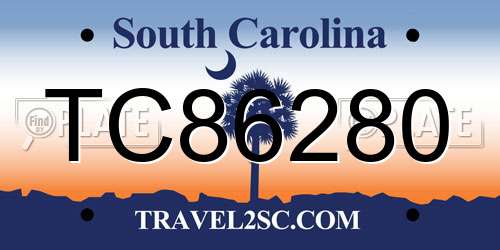 TC86280 South Carolina License Plate