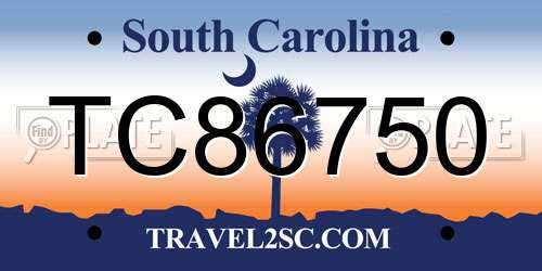 TC86750 South Carolina License Plate