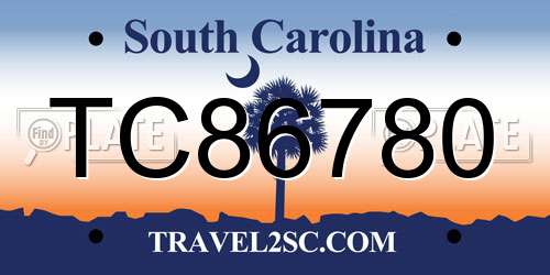 TC86780 South Carolina License Plate