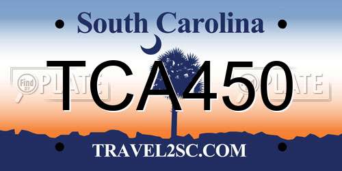 TCA450 South Carolina License Plate