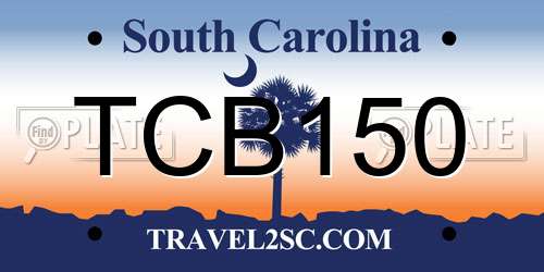 TCB150 South Carolina License Plate