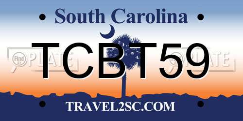 TCBT59 South Carolina License Plate