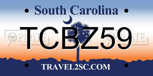 TCBZ59 South Carolina License Plate