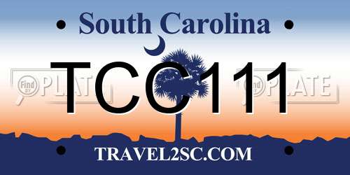 TCC111 South Carolina License Plate