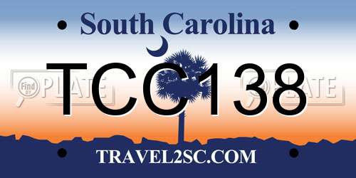 TCC138 South Carolina License Plate
