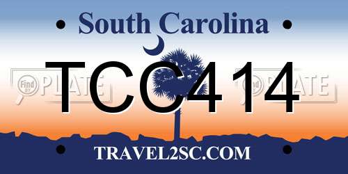 TCC414 South Carolina License Plate
