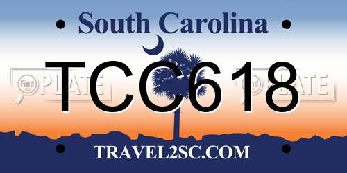 TCC618 South Carolina License Plate