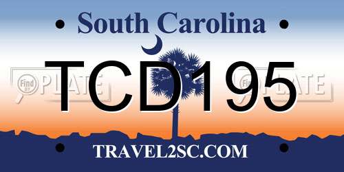 TCD195 South Carolina License Plate