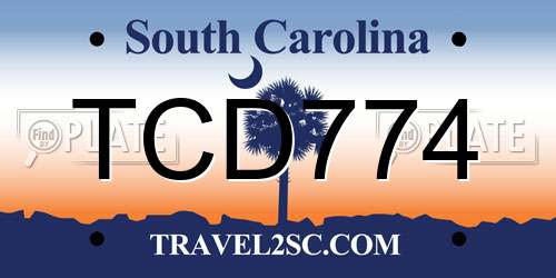TCD774 South Carolina License Plate