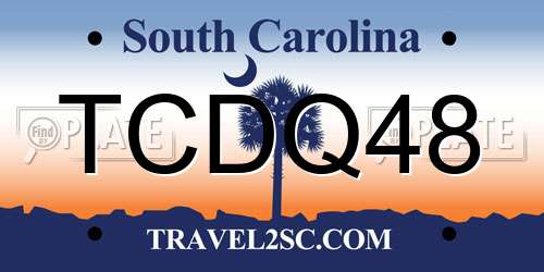 TCDQ48 South Carolina License Plate