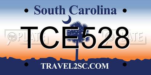 TCE528 South Carolina License Plate