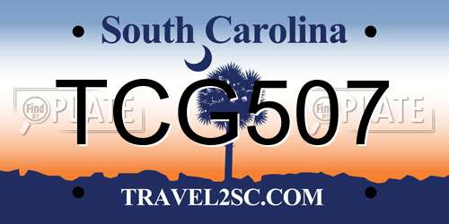 TCG507 South Carolina License Plate