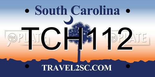 TCH112 South Carolina License Plate