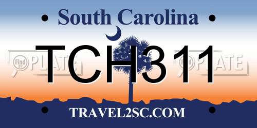 TCH311 South Carolina License Plate