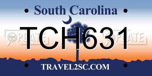 TCH631 South Carolina License Plate