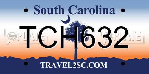 TCH632 South Carolina License Plate