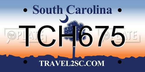 TCH675 South Carolina License Plate