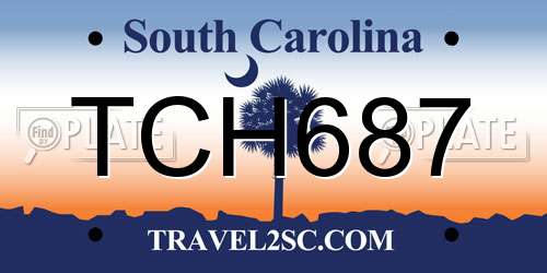 TCH687 South Carolina License Plate