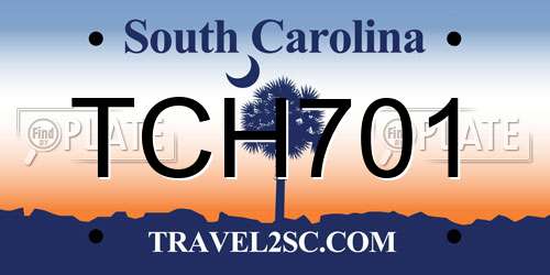 TCH701 South Carolina License Plate