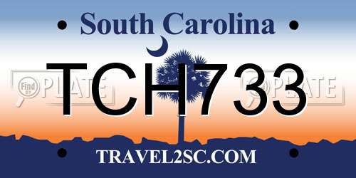 TCH733 South Carolina License Plate