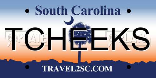 TCHEEKS South Carolina License Plate