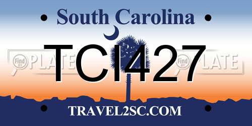 TCI427 South Carolina License Plate