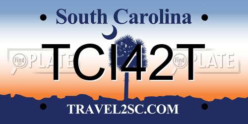 TCI42T South Carolina License Plate