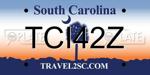 TCI42Z South Carolina License Plate