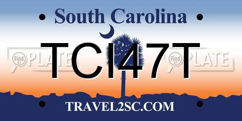 TCI47T South Carolina License Plate