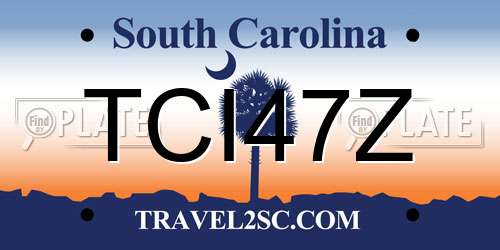TCI47Z South Carolina License Plate