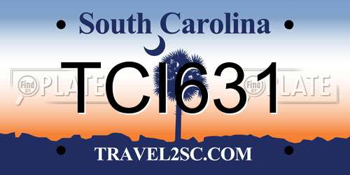 TCI631 South Carolina License Plate