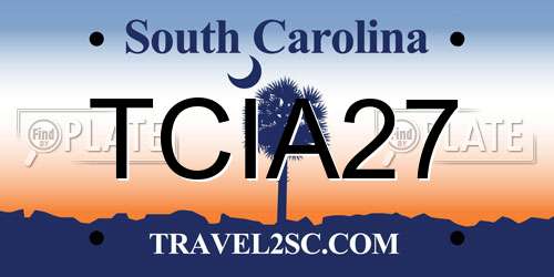 TCIA27 South Carolina License Plate