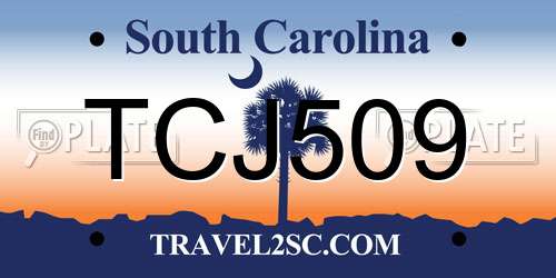 TCJ509 South Carolina License Plate