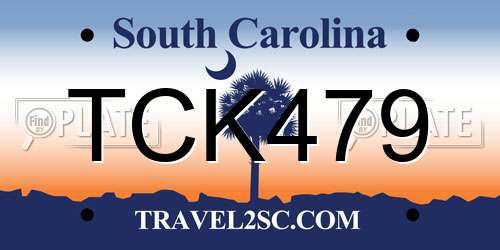 TCK479 South Carolina License Plate