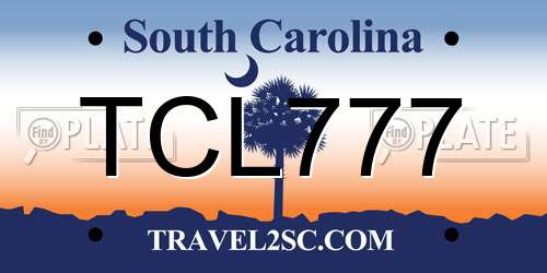 TCL777 South Carolina License Plate
