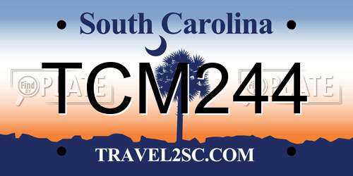 TCM244 South Carolina License Plate