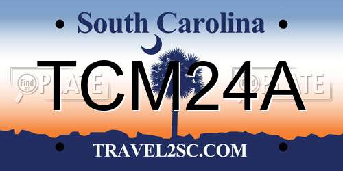 TCM24A South Carolina License Plate
