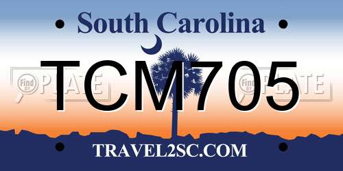 TCM705 South Carolina License Plate