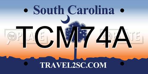 TCM74A South Carolina License Plate