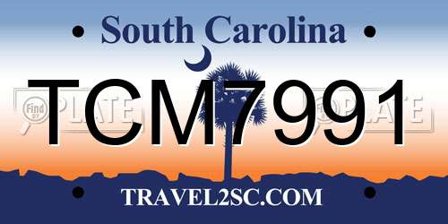 TCM7991 South Carolina License Plate