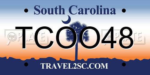 TCOO48 South Carolina License Plate