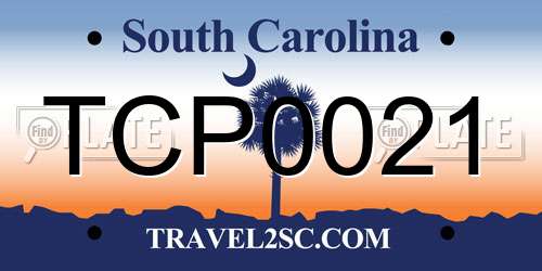 TCP0021 South Carolina License Plate