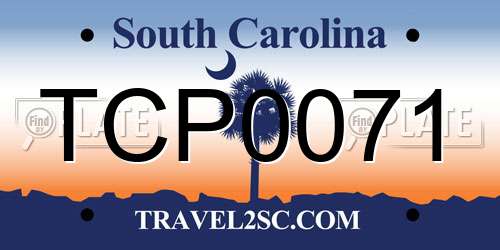 TCP0071 South Carolina License Plate
