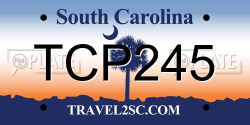 TCP245 South Carolina License Plate