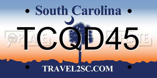 TCQD45 South Carolina License Plate