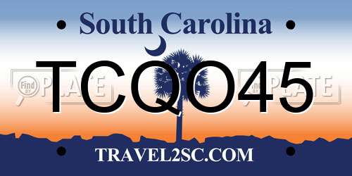 TCQO45 South Carolina License Plate