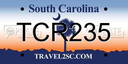 TCR235 South Carolina License Plate