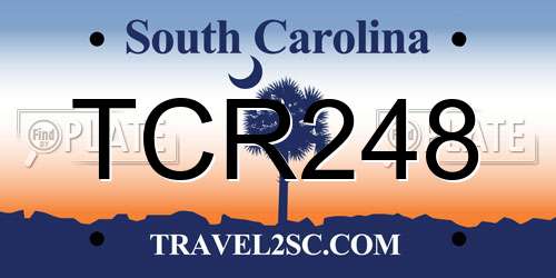 TCR248 South Carolina License Plate